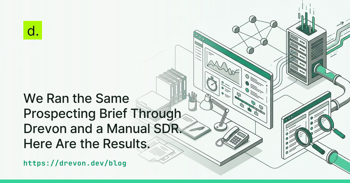 We Ran the Same Prospecting Brief Through Drevon and a Manual SDR. Here Are the Results.