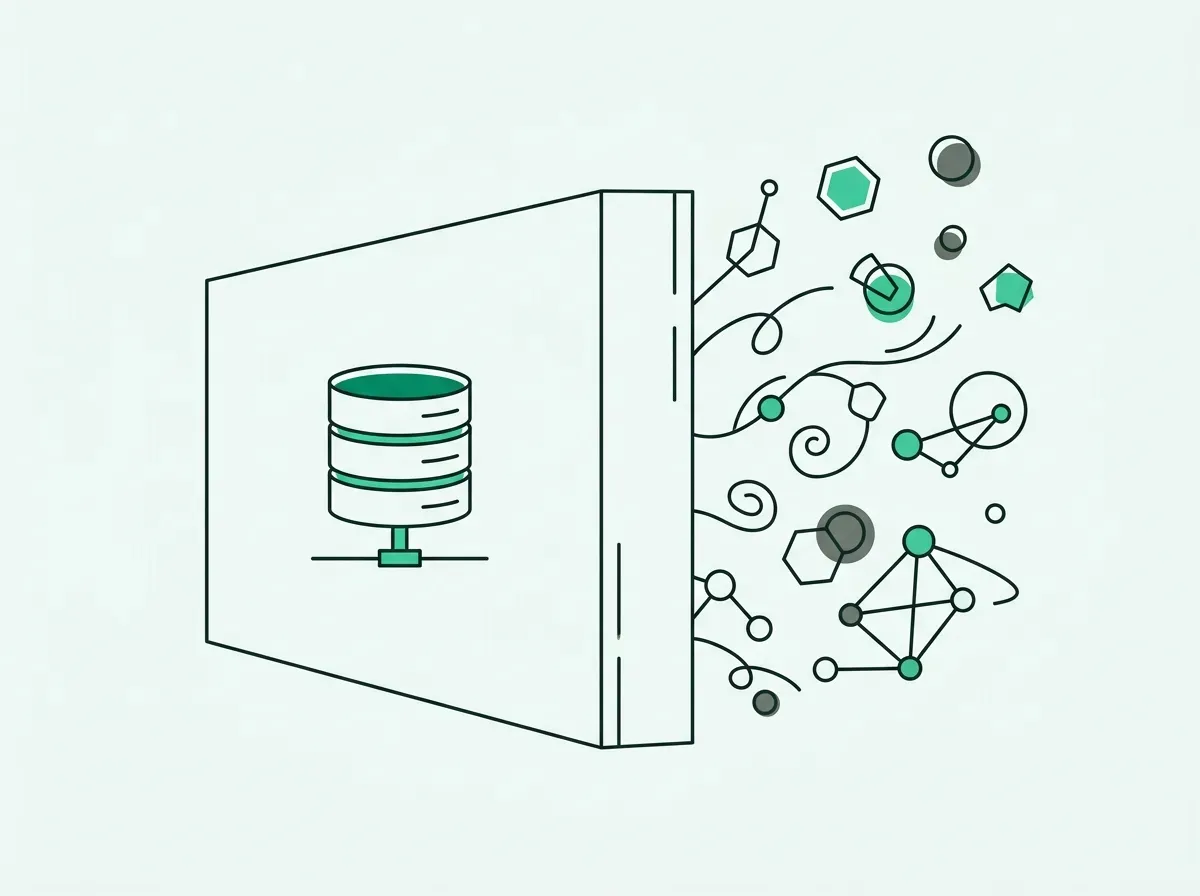 An illustration of a tall wall separating a database from the open web, representing the limits of API-based data.